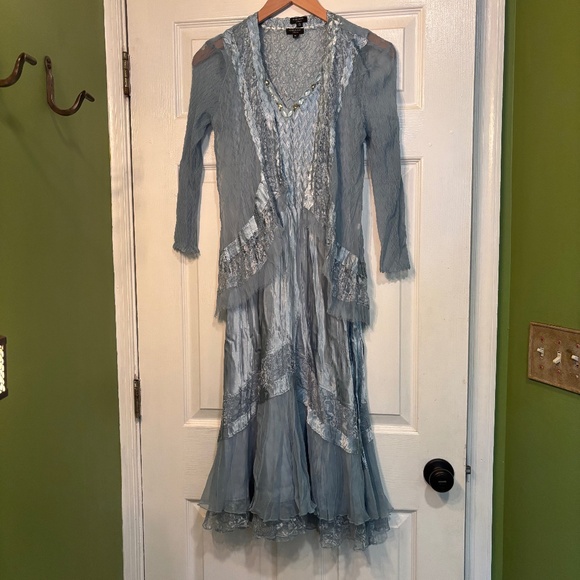 Komarov Dresses & Skirts - Light Blue Komarov Dress and Cardigan Set